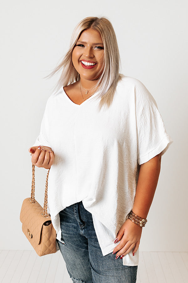 Genuine Love Shift Top In White Curves Image - 1