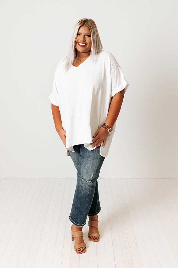 Genuine Love Shift Top In White Curves Image - 2