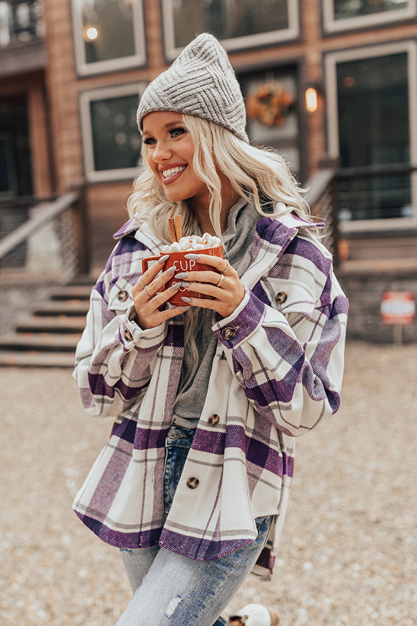 Mulled Cider Plaid Jacket In Purple Image - 1