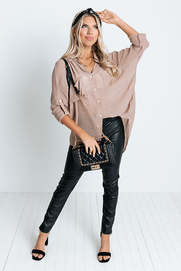 Sunny Saturday Shift Top In Warm Taupe Image - 1