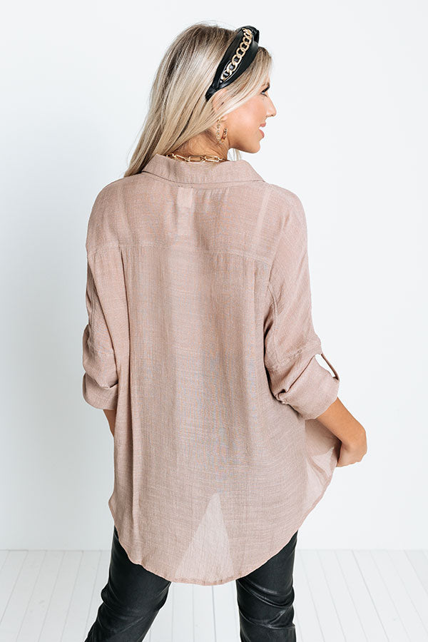 Sunny Saturday Shift Top In Warm Taupe Image - 5
