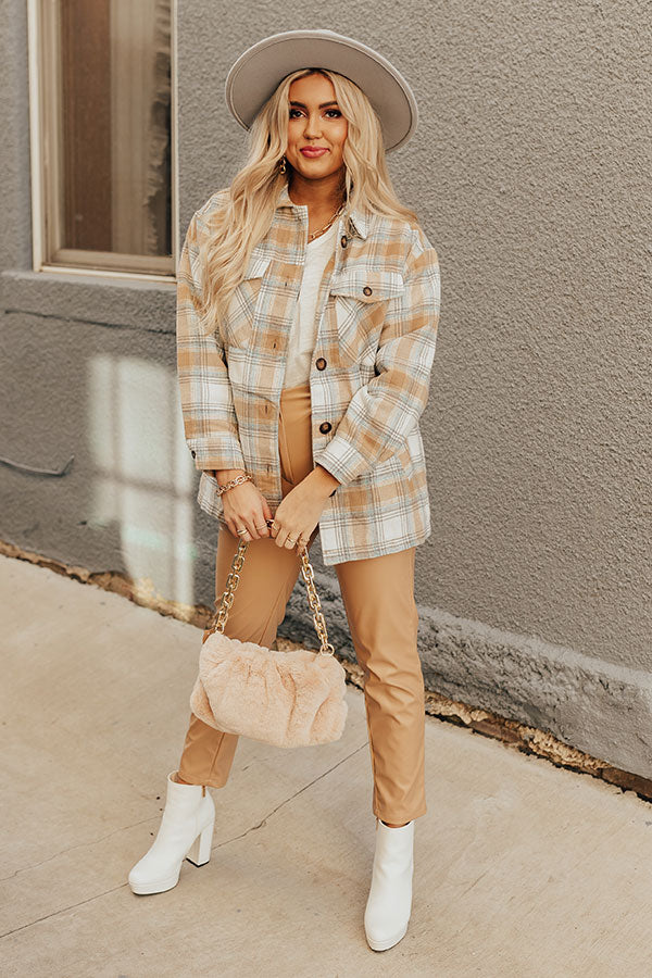 Cozy Up In Carolina Plaid Jacket In Iced Latte Image - 2