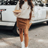 The Nashville Faux Suede Skirt in Brown Image - 1