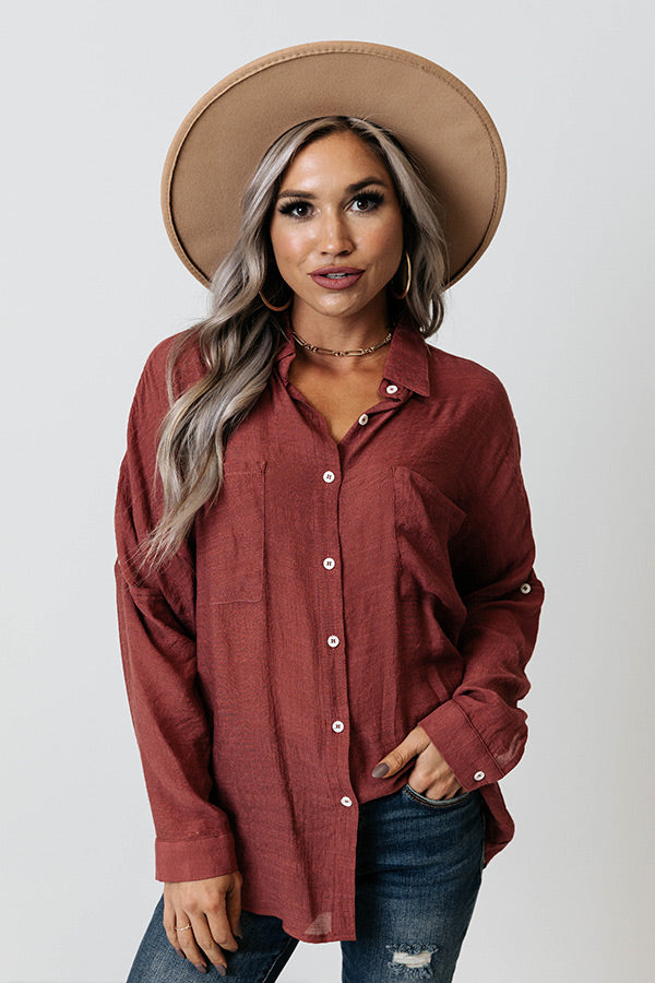 Sunny Saturday Shift Top In Wine Image - 1