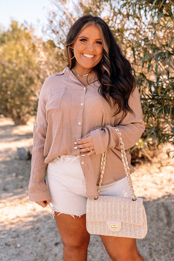 Sunny Saturday Shift Top In Warm Taupe Curves Image - 1