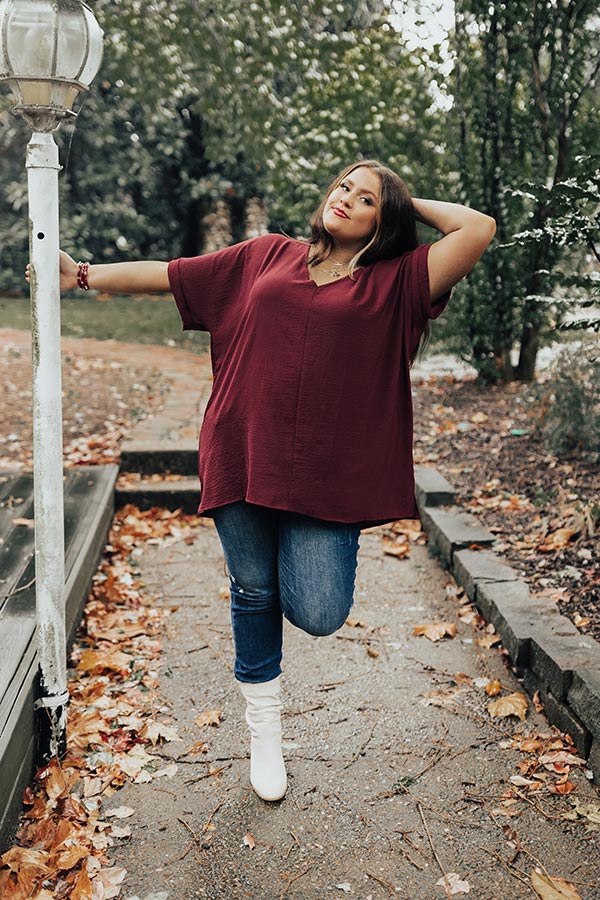 Genuine Love Shift Top In Maroon Curves Image - 2