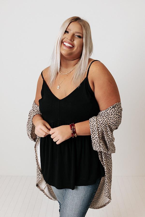 Make Your Debut Babydoll Top In Black Curves