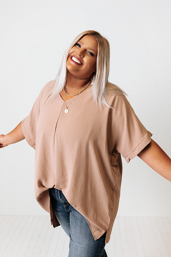 Genuine Love Shift Top In Iced Latte Curves Image - 1