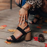 The Torri Faux Suede Heel In Black Image - 1