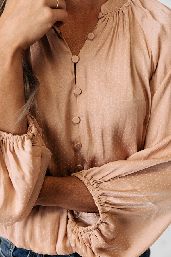 Everybody's Dancing Satin Top In Latte Image - 4