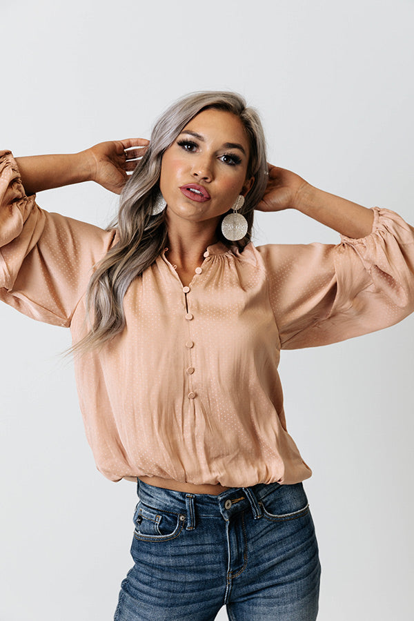Everybody's Dancing Satin Top In Latte