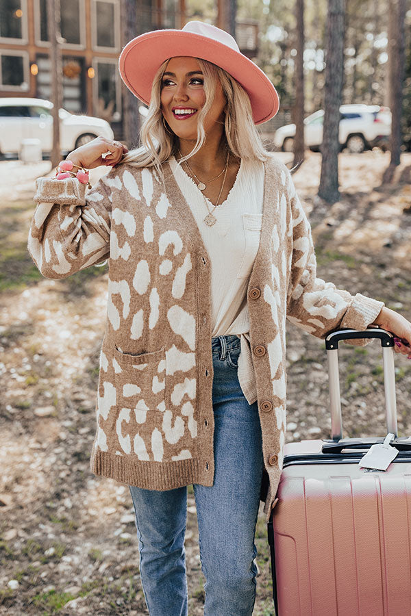 Maple Morning Leopard Cardigan In Brown Image - 1
