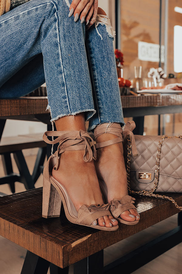 The Carleigh Faux Suede Lace Up Heel
