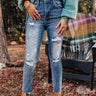 Risen The Seera High Waist Distressed Jean In Medium Wash Image - 1
