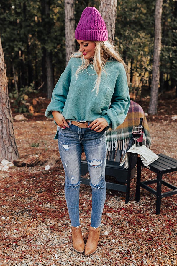 Risen The Seera High Waist Distressed Jean In Medium Wash Image - 2