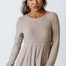 Ready To Roll Babydoll Top In Taupe Image - 1