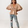 Wild Dreams Babydoll Top In Iced Latte Image - 1