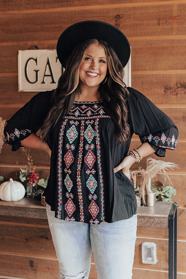 On My Heart Embroidered Shift Top Curves Image - 1