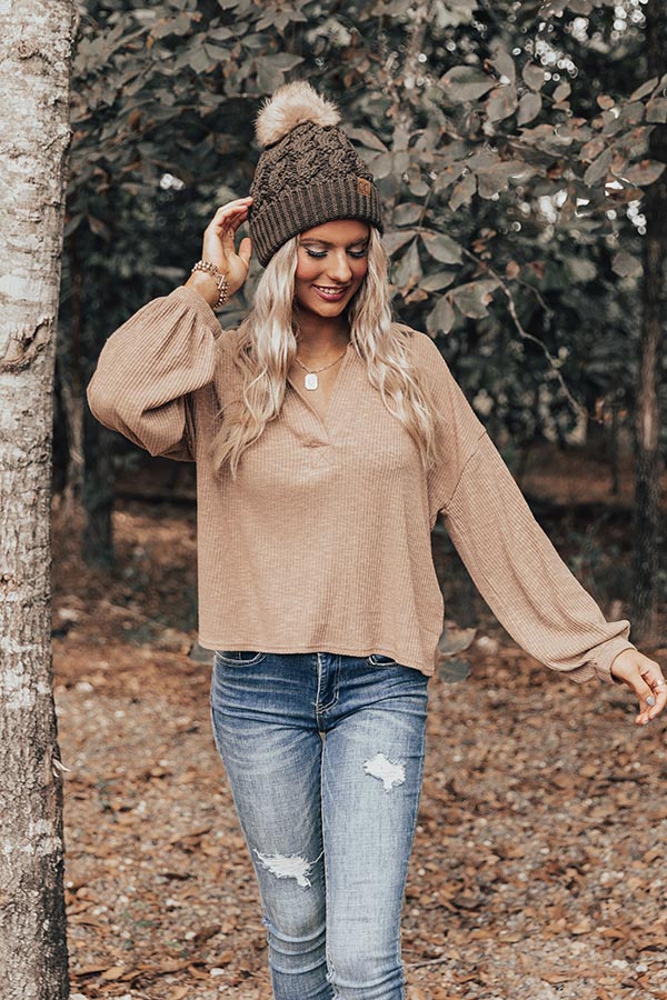 Salted Caramel Latte Shift Top In Mocha