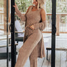 Saturday Dreams Knit Pants In Taupe Image - 1