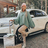 Keep Moving Chenille Hoodie in Pear Image - 1