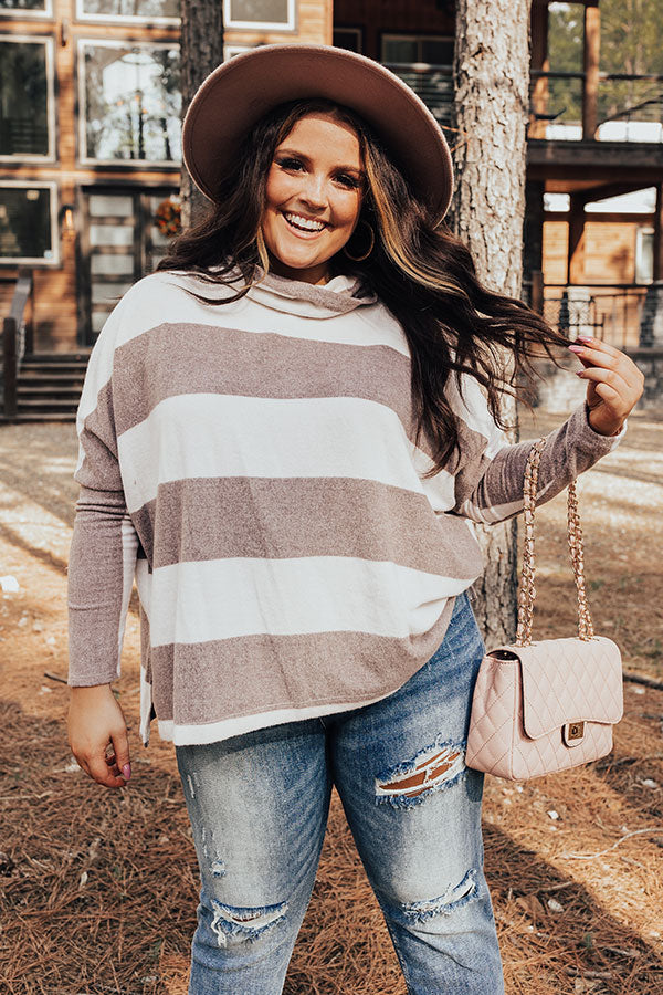 Warmest Winter Striped Sweater Curves Image - 2
