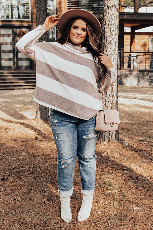 Warmest Winter Striped Sweater Curves Image - 1