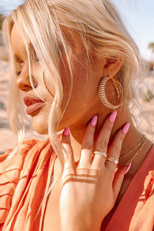 Sequins On The Rocks Hoop Earrings Image - 1