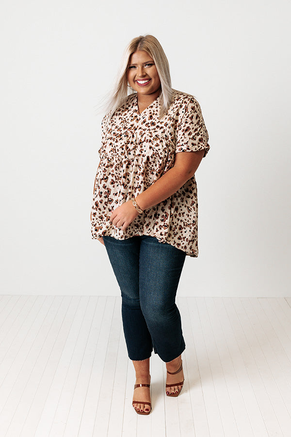 All The Vibes Babydoll Top In Cream Curves Image - 2