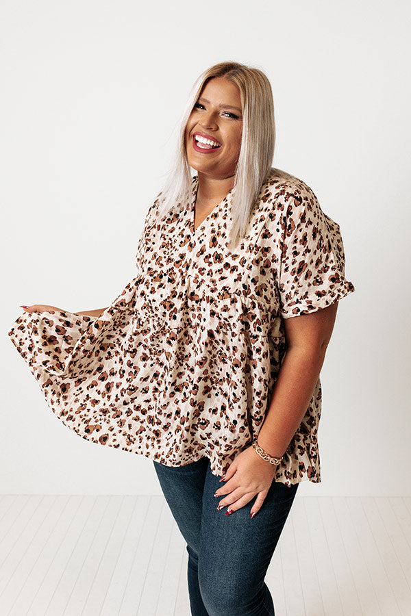 All The Vibes Babydoll Top In Cream Curves Image - 1