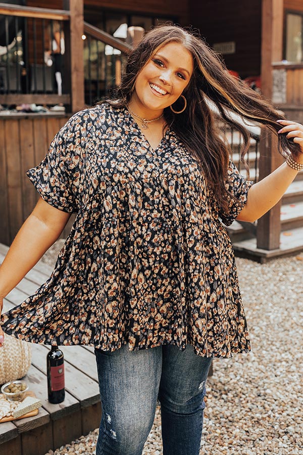 All The Vibes Babydoll Top In Black Curves Image - 2