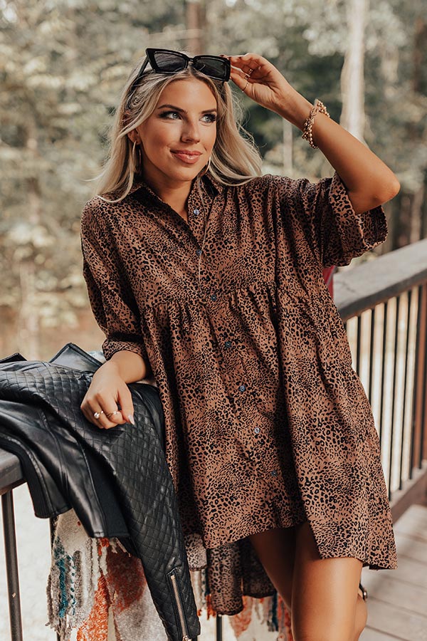 Style Leader Babydoll Top In Brown Image - 2