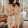 Pumpkin Spice Addict Cardigan In Khaki Curves Image - 1