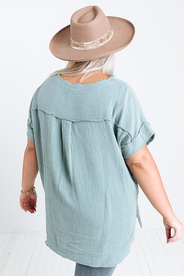 Free To Roam Shift Top In Light Teal Curves Image - 2