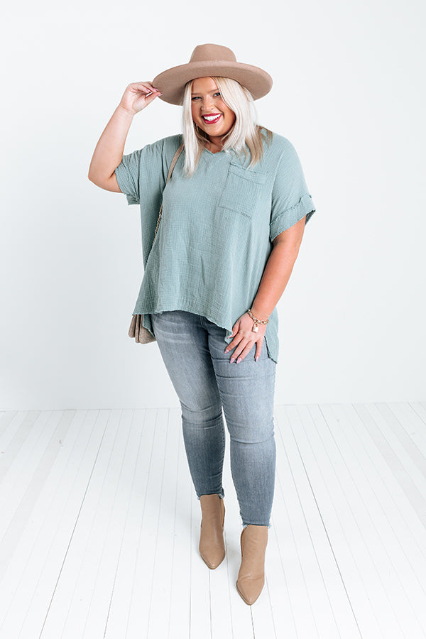 Free To Roam Shift Top In Light Teal Curves Image - 1