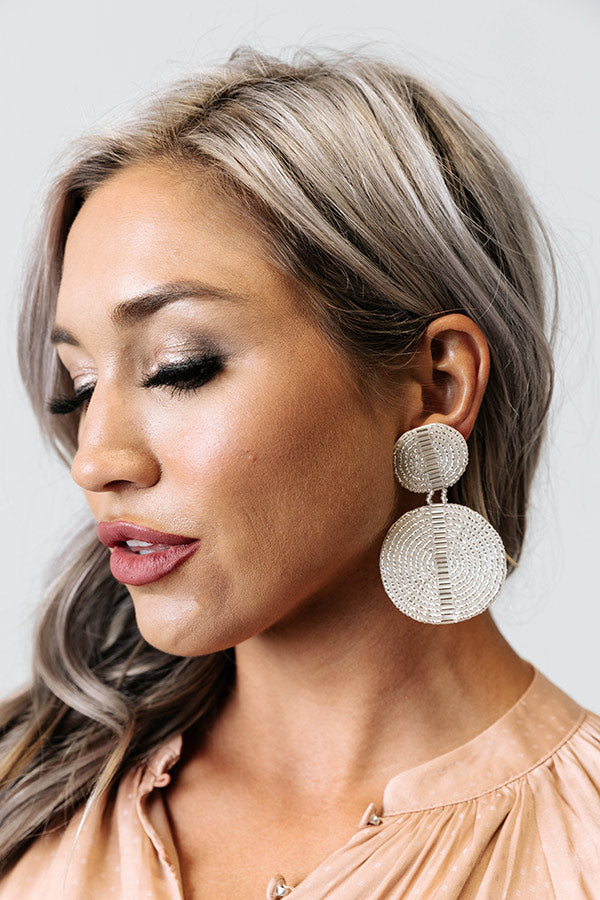 Get A Clue Beaded Earrings In Silver
