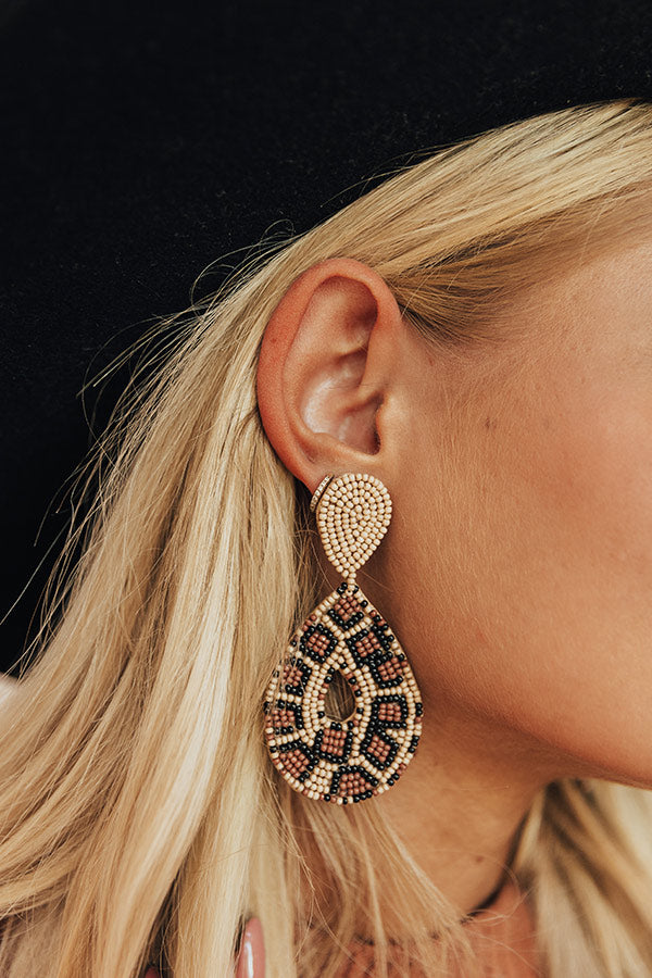 Free To Dream Leopard Beaded Earrings Image - 2