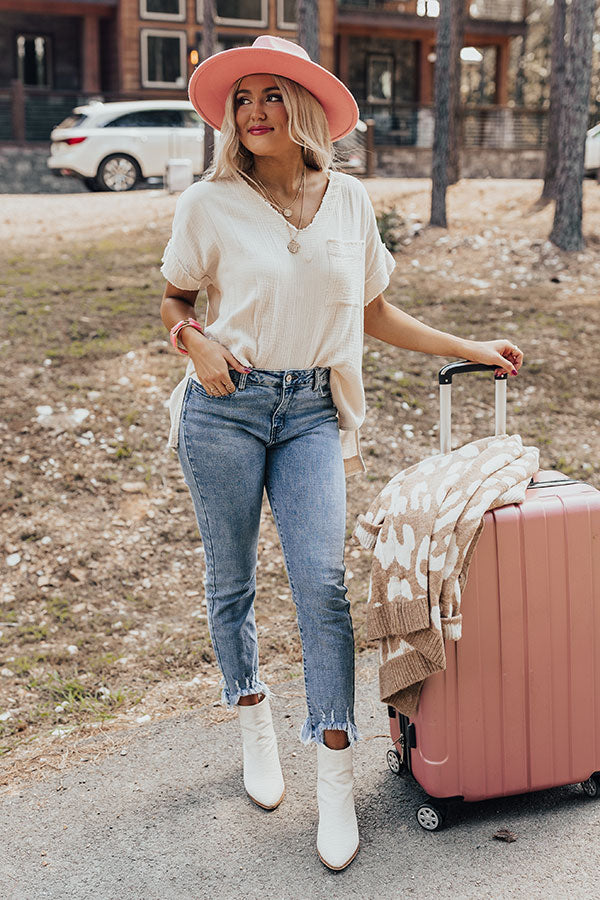 Free To Roam Shift Top In Cream