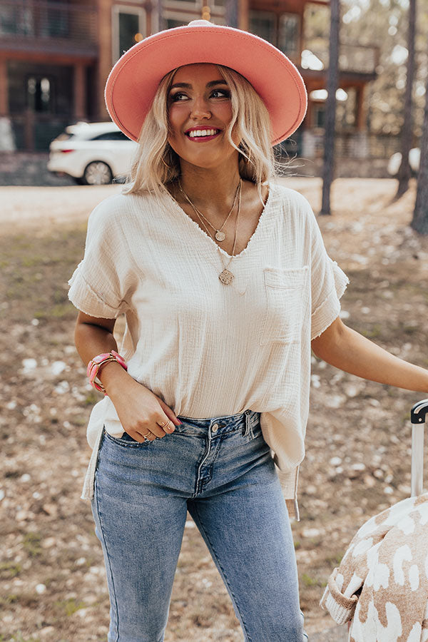 Free To Roam Shift Top In Cream Image - 2