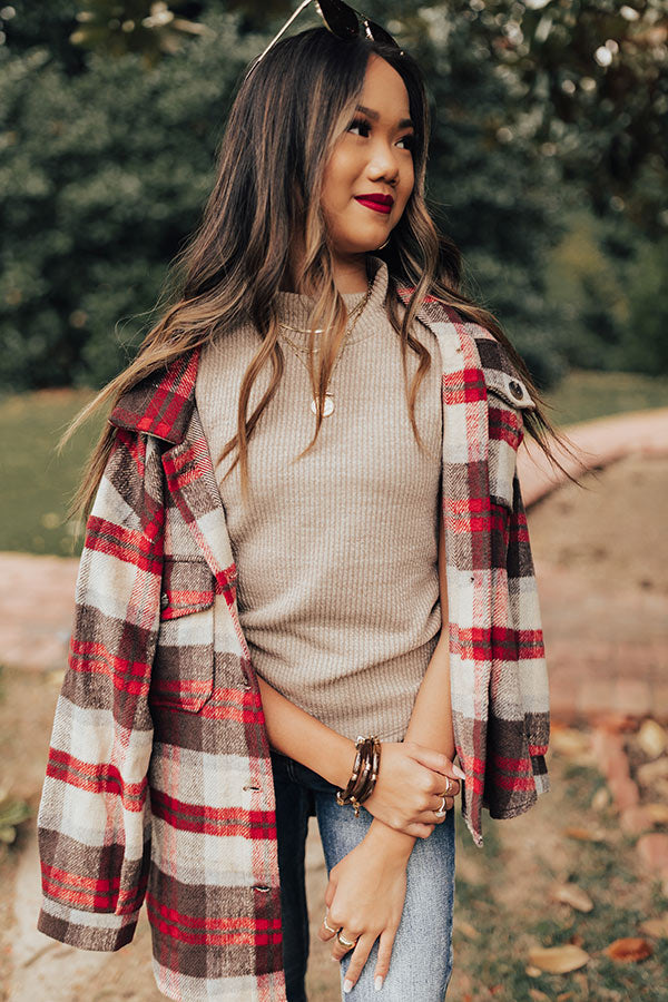 Happy Photos Knit Top In Light Taupe