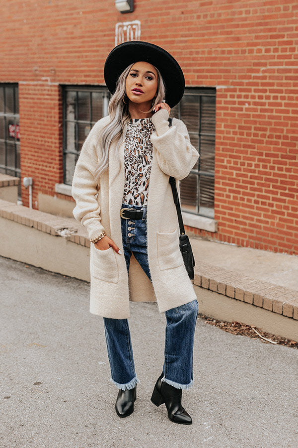 Most Likely To Fall In Love Cardigan In Cream Image - 1