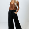 Future In Focus Satin Pants In Black Image - 1