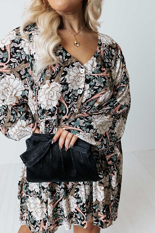 The Montana Floral Shift Dress in Black Curves Image - 5