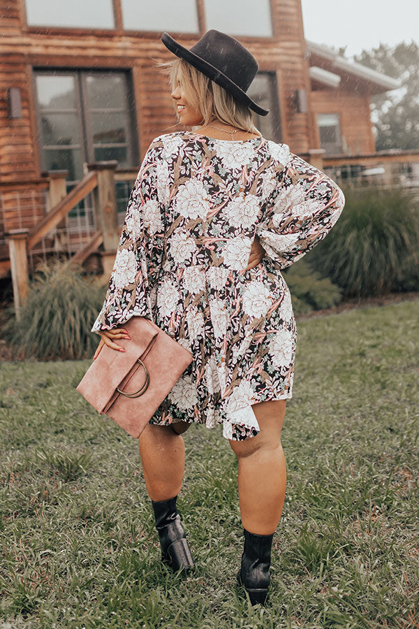 The Montana Floral Shift Dress in Black Curves Image - 3