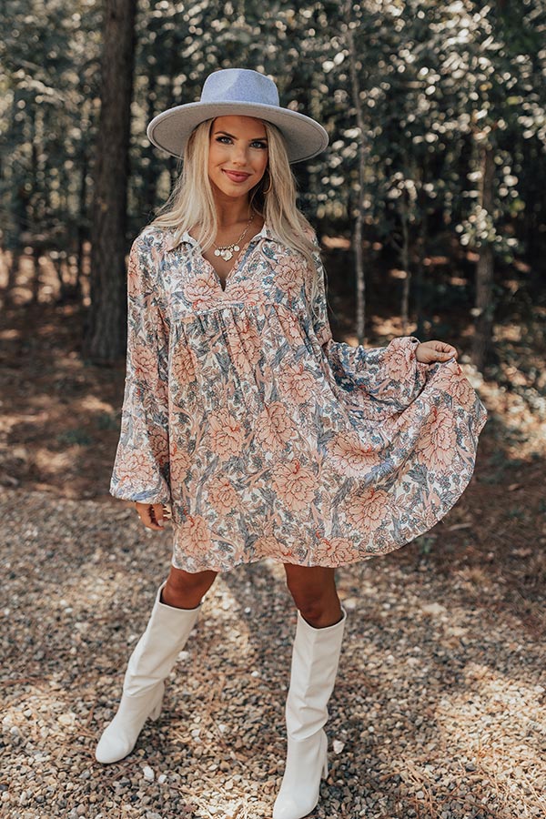 Soho Sweetness Floral Babydoll Dress in Pink