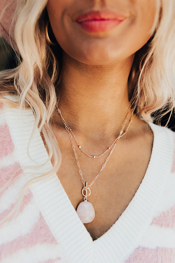 Local Flair Necklace In Rose Quartz