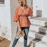 Total Flirt Leopard Top in Rust Image - 1