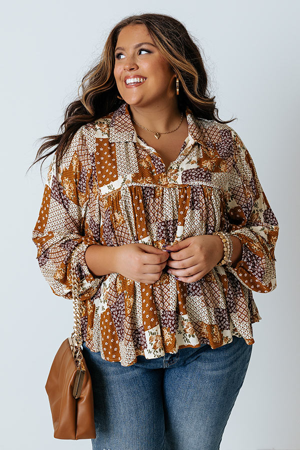 The Ivee Floral Babydoll Top in Cream Curves Image - 2
