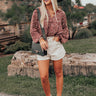 The Ivee Floral Babydoll Top in Rust Image - 1
