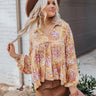 The Ivee Floral Babydoll Top in Mustard Image - 1
